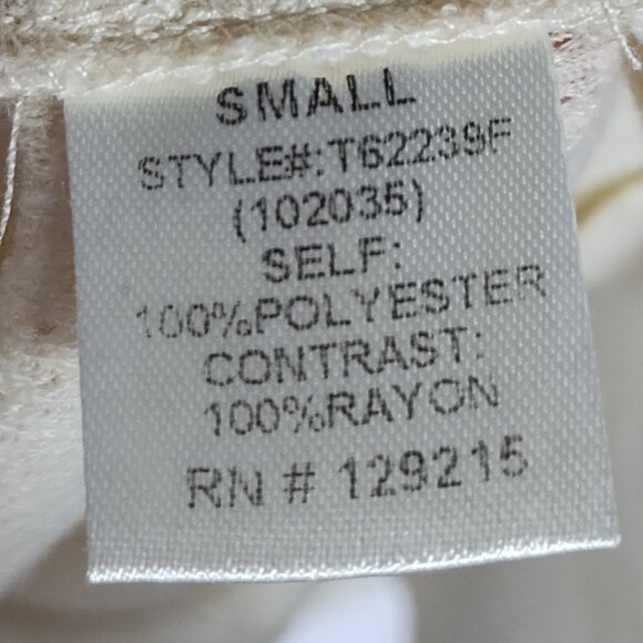 Comme Toi... Women's Cream Lace Long Sleeved Blouse Size S - Picture 7 of 11